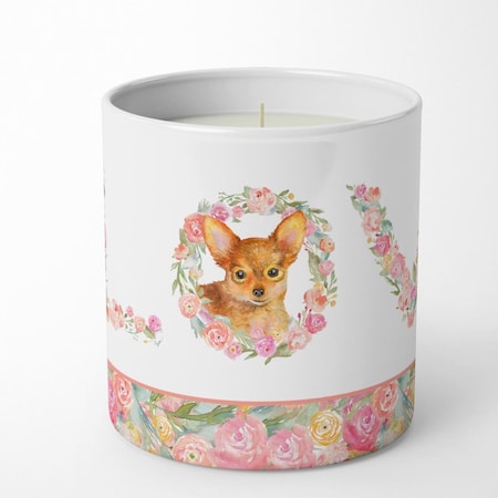 Carolines Treasures 3.75 x 3.25 in. Unisex Toy Terrier Love 10 oz Decorative Soy Candle WDK4628CDL